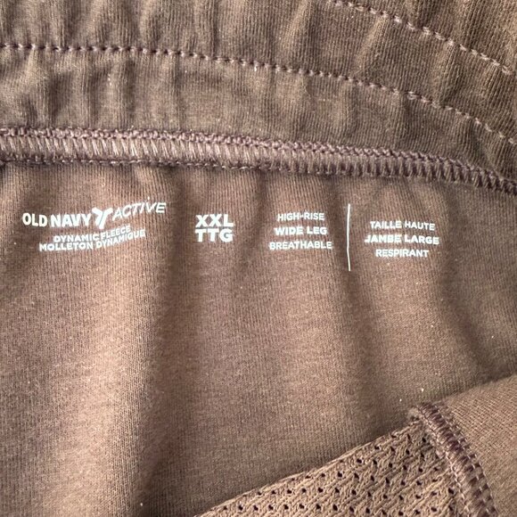 Old Navy Active Dynamic Fleece Sweatpants Womens XXL Brown High Rise Wide Leg - Picture 10 of 12
